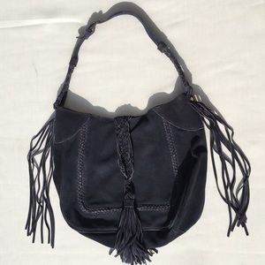 Navy Boho shoulder bag by Zara